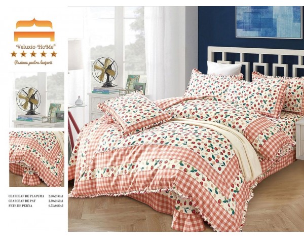 Lenjerie cu volanase si broderie 4 piese GM08 Lenjerie cu volanase si broderie 4 piese GM08